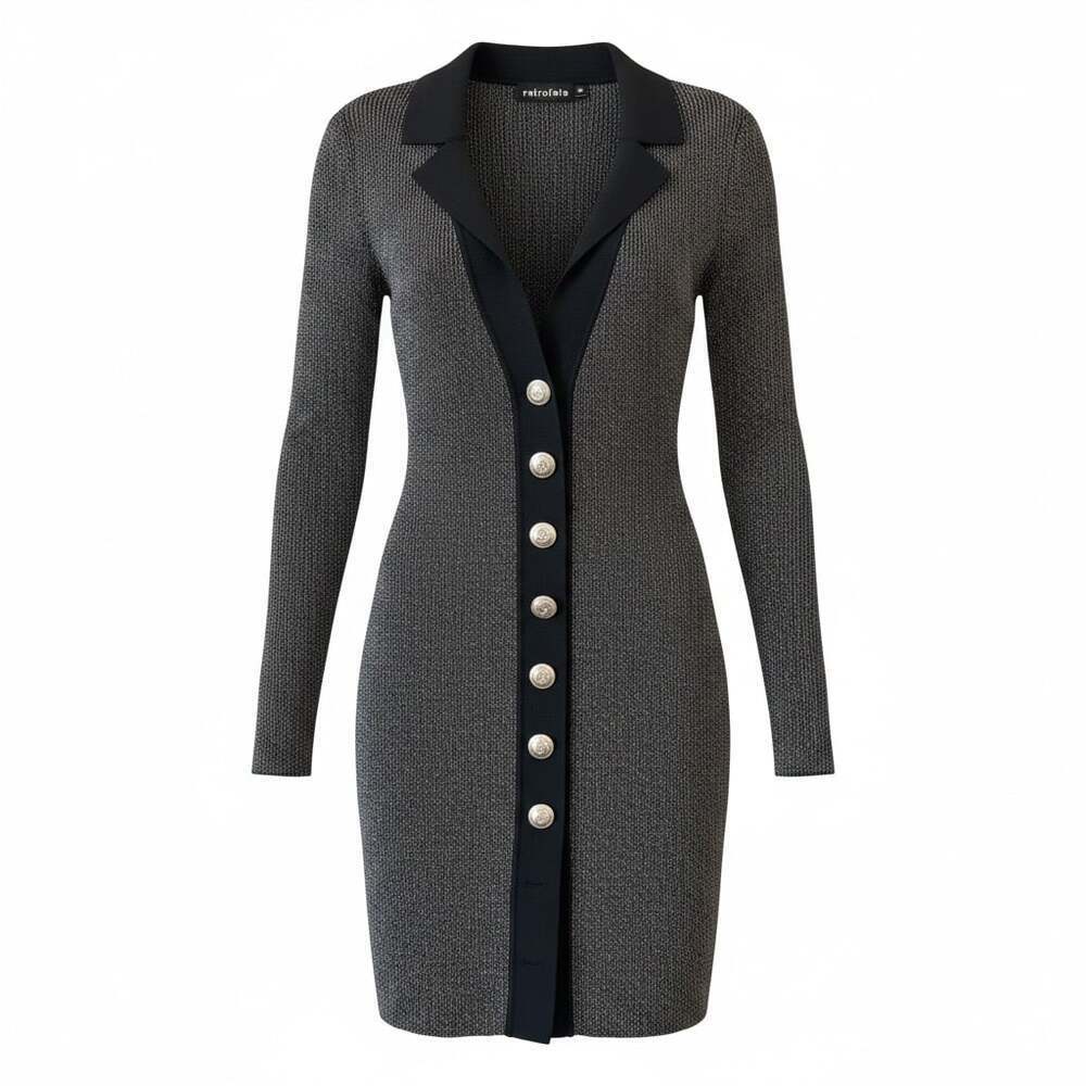 Retrofête Mika Metallic Ribbed Mini Dress Glam Night Out Size M - Picture 2 of 9